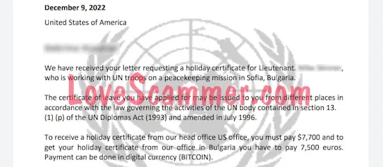 Cómo solicita un soldado estadounidense un permiso - Carta falsificada para una solicitud de vacaciones